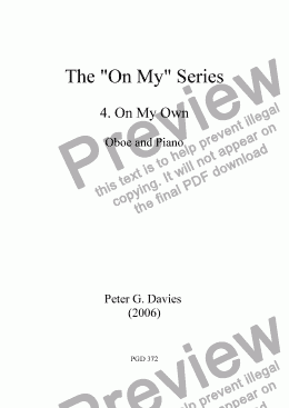 page one of The "On My" Series 4. On My Own for Oboe and Piano