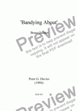 page one of Bandying About - A Suite for Brass Quintet