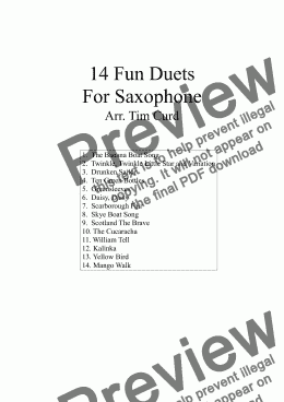 page one of 14 Fun Duets For Saxophone