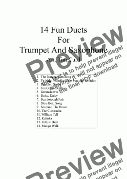 page one of 14 Fun Duets For Trumpet And Alto Saxophone