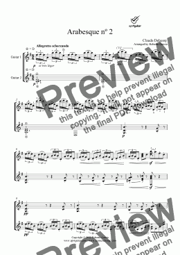 page one of Arabesque nº 2  for guitar duet