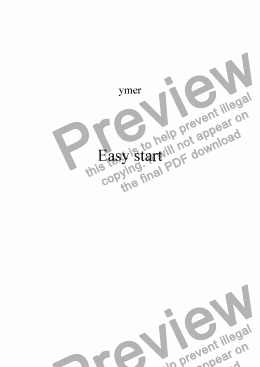 page one of Easy start