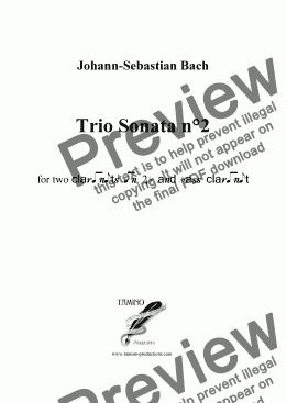 page one of Bach: Sonata n°2 in c minor BWV 527 for clarinet trio