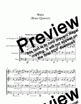 page one of Waltz (Brass Quartet)