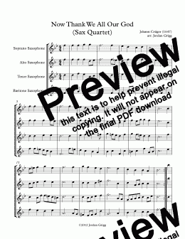 page one of Now Thank We All Our God (Sax Quartet)