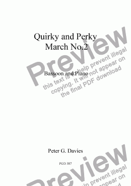 page one of Quirky and Perky March No.2 for Bassoon and Piano