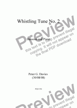 page one of Whistling Tune No.2 for Bassoon and Piano
