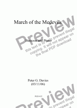 page one of March of the Medevils for Bassoon and Piano