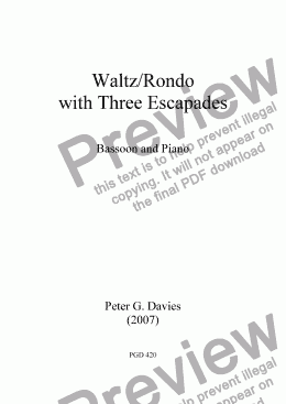 page one of Waltz/Rondo with Three Escapades for Bassoon and Piano