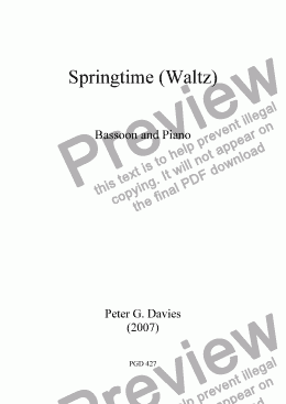 page one of Springtime (Waltz) for Bassoon and Piano