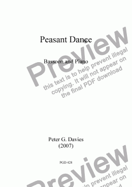 page one of Peasant Dance for Bassoon and Piano