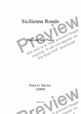 page one of Sicilienne Rondo for Bassoon and Piano