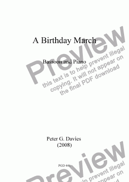 page one of A Birthday March for Bassoon and Piano