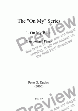 page one of The "On My" Series 1. On My Bike for Bassoon and Piano
