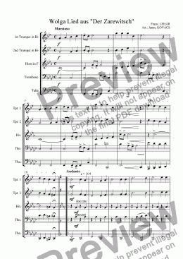page one of Wolga Lied aus "Der Zarewitsch"
