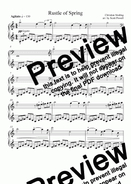 page one of Rustle of Spring - for Intermediate Piano 