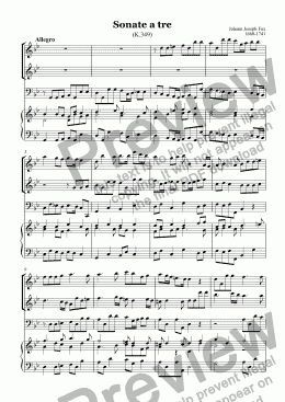 page one of Sonate a tre (Fux) (g-min)bl.fl.1,2,c,BC