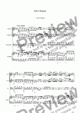 page one of Alessandro Scarlatti: Salve Regina per due violini, soprano, contralto e B.C.