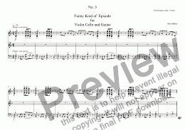 page one of No. 3  Funny Kind of  Episode for Violin Cello and Guitar