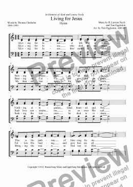 page one of Living for Jesus, Hymn