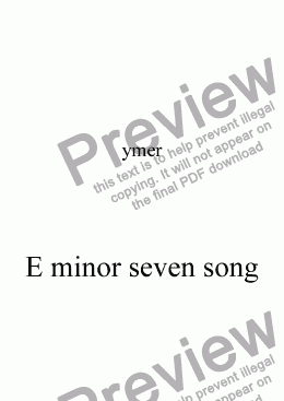 page one of E minor seven song