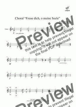 page one of Choral “Freue dich, o meine Seele” for solo guitar