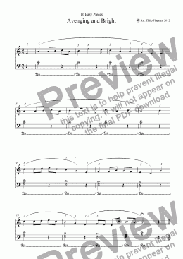 page one of Avenging and Bright (Easy Piece for Piano)