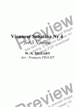 page one of Viennese Sonatina Nr 4  for 3 Violins