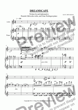 page one of Dreamscape (violin & piano)