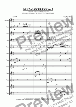 page one of Danzas Ocultas No. 2 (12 flutes & piccolo)