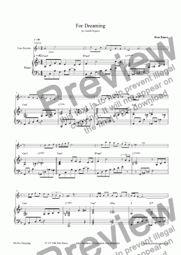page one of For Dreaming (Oboe,Rec,Flute)