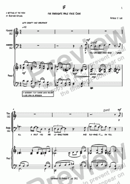 page one of If (for TTBB chorus & piano)
