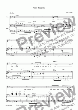 page one of One Season (vocal ballad + pno])