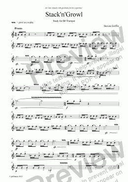 page one of Stack’n’Growl - Study for Bb Trumpet