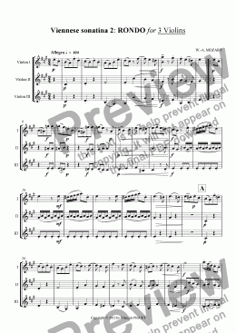 page one of Viennese sonatina 2: RONDO for 3 Violins