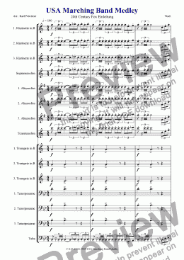 page one of USA Marching Band Medley
