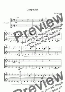 page one of Camp Rock (horn duet)