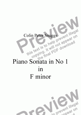 page one of Piano Sonata No 1 in F minor