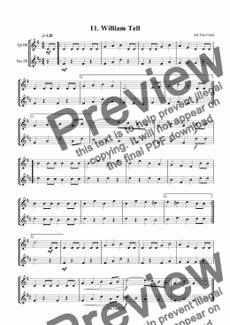 page one of William Tell - Trumpet And Alto Saxophone Duet. 