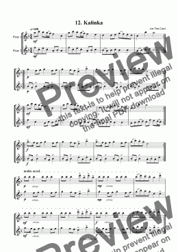 page one of Kalinka - Flute Duet