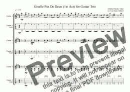 page one of Giselle Pas De Deux (1st Act) for Guitar Trio