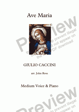 page one of Ave Maria (Caccini) (Medium voice, Piano)