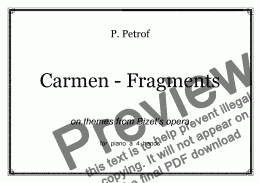 page one of CARMEN FRAGMENTS - piano 4 hands