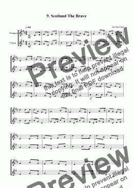 page one of Scotland The Brave - Trumpet And F-Horn Duet.
