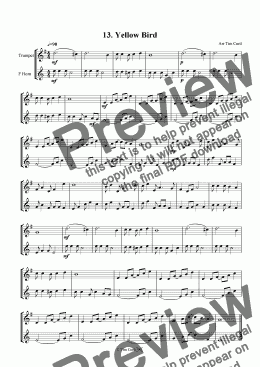 page one of Yellow Bird - Trumpet And F-Horn Duet.