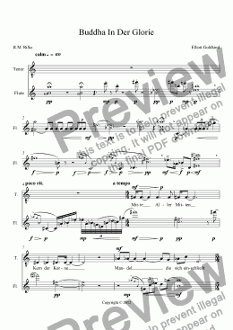 page one of Buddha In Der Glorie-for Flute & Tenor
