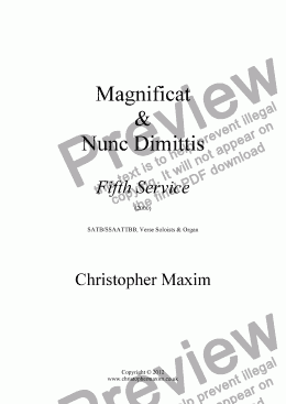 page one of Magnificat & Nunc Dimittis (Fifth Service)