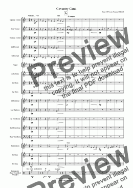 page one of Coventry Carol (Brass Band)