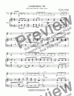 page one of Londonderry Air / Danny Boy for clarinet and piano