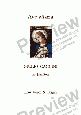 page one of Ave Maria (Caccini) (Low voice, Piano)
